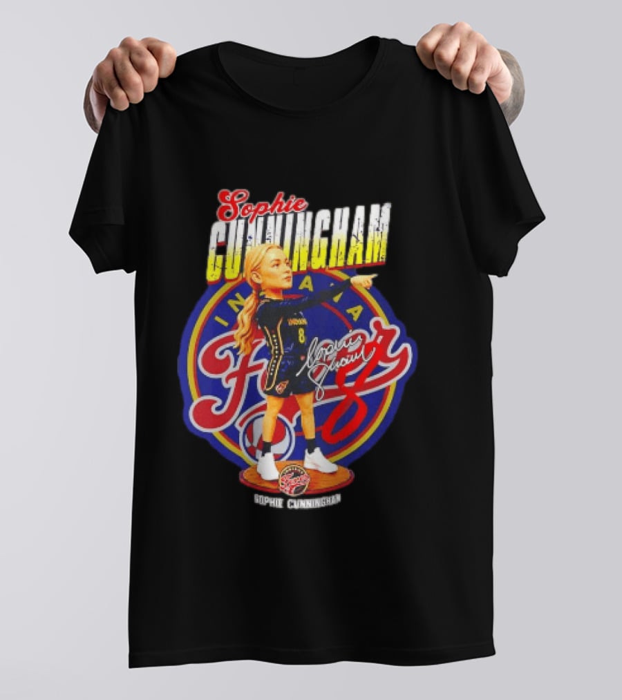 Sophie Cunningham Bobblehead Indiana Fever Pointing Signature T-Shirt