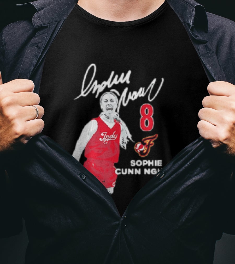 Sophie Cunningham Indiana Fever Indy Basketball 8 Distressed Player T-Shirt