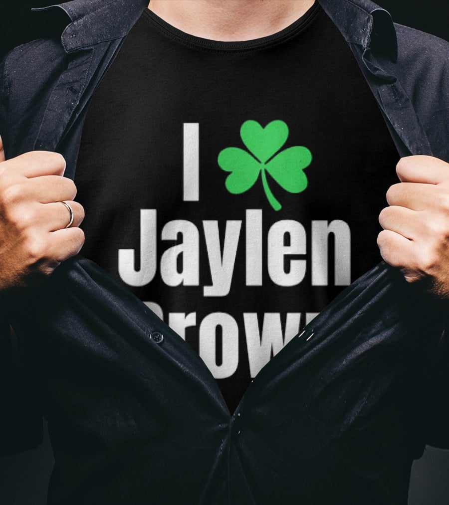 St. Patrick's Day Celtics I Heart Shamrock Jaylen Brown T-Shirt