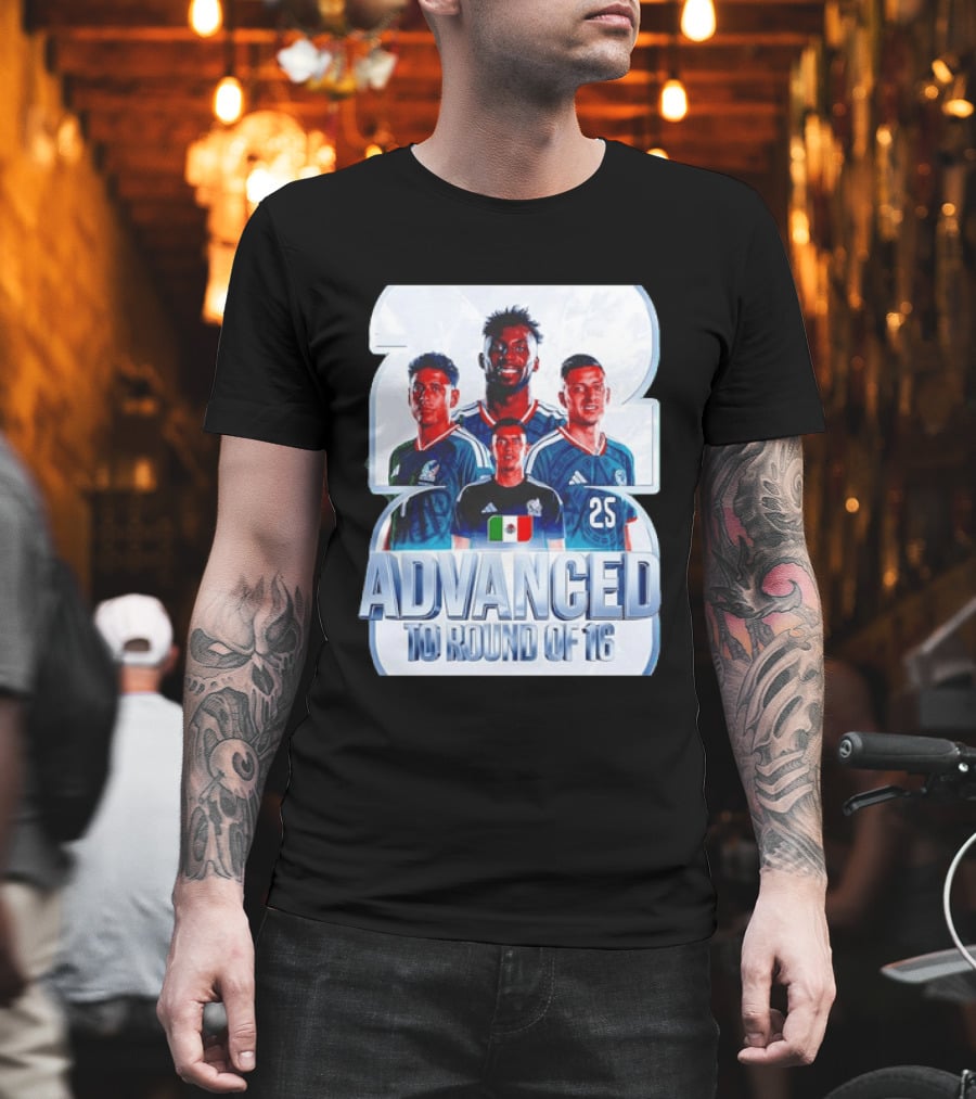 Advanced To Round Of 16 Mexico National Football Team 25 T-Shirt