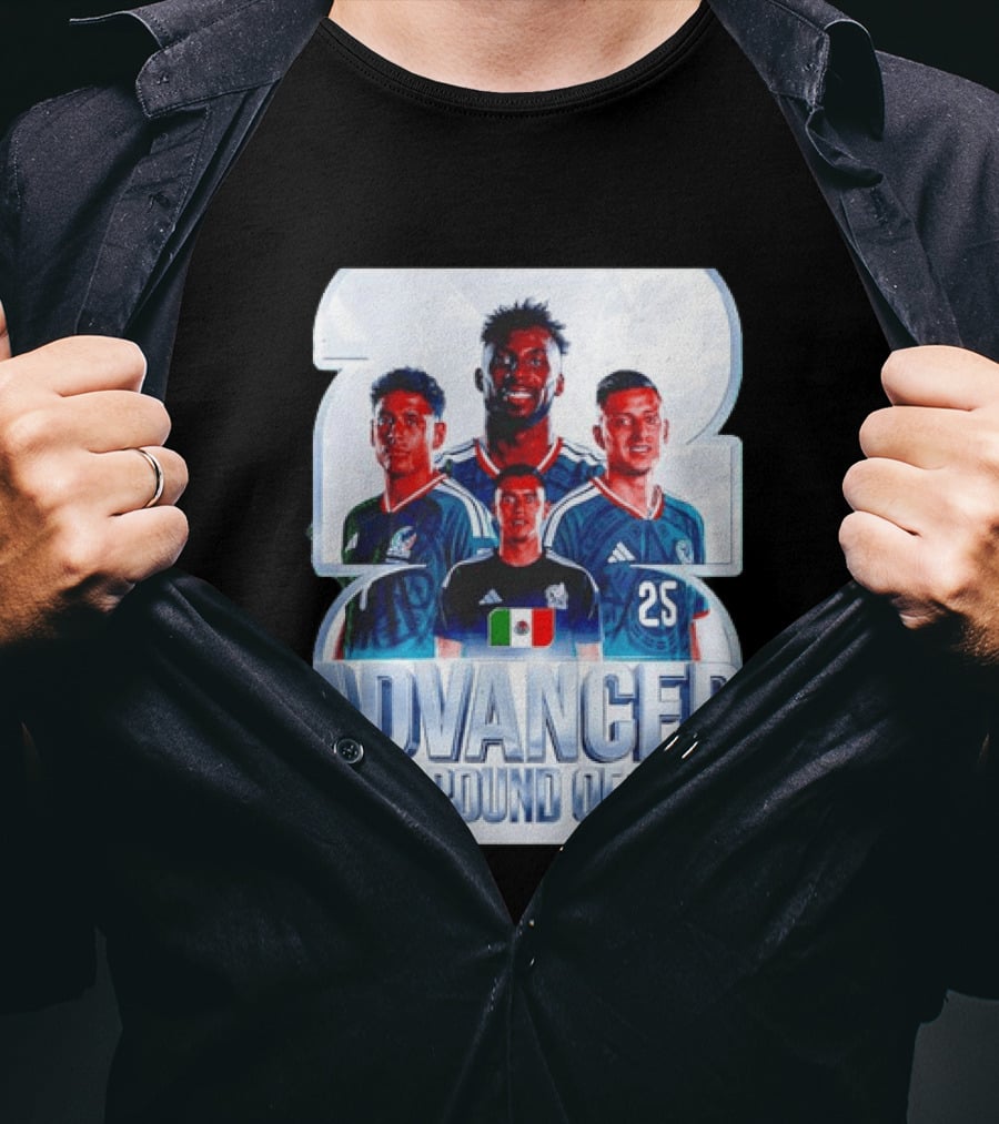 Advanced To Round Of 16 Mexico National Football Team 25 T-Shirt