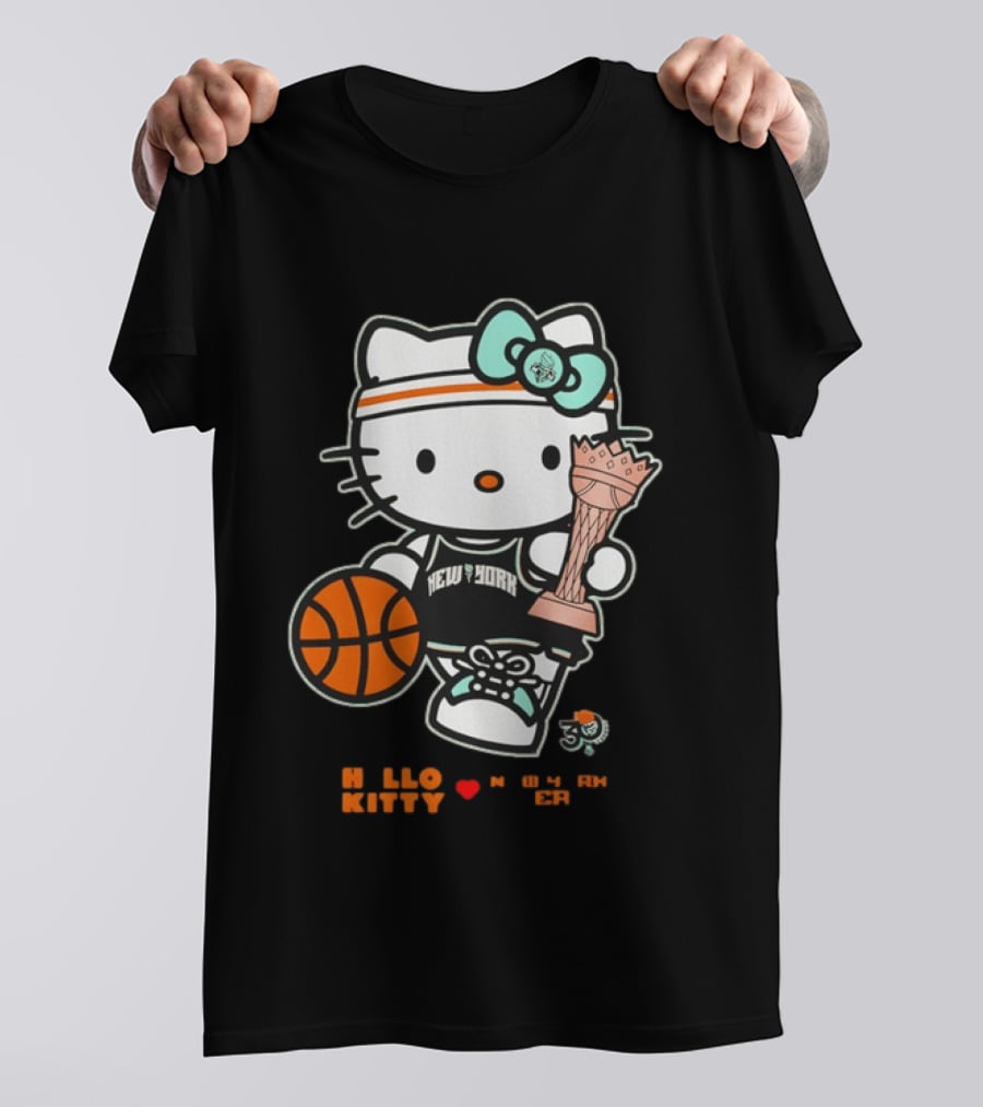 Hello Kitty New York Liberty 2026 WNBA Commissioner's Cup Basketball 30th Anniversary T-Shirt