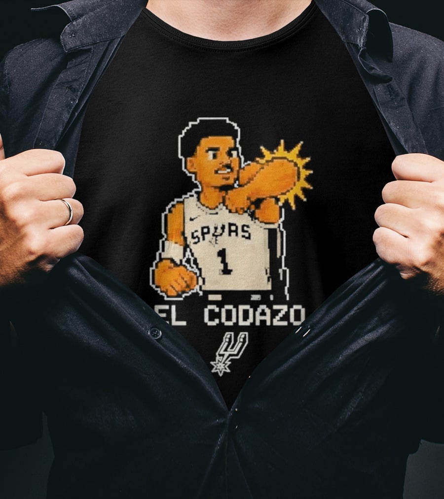Victor Wembanyama Spurs El Codazo Pixel T-Shirt