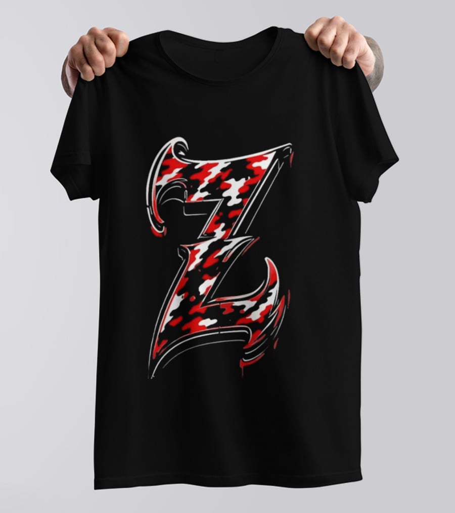 Zilla Fatu Z Letter Red Camouflage T-Shirt