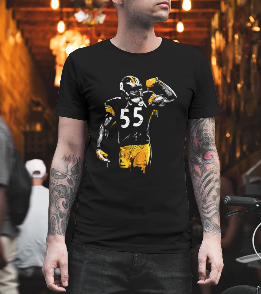 Pittsburgh Steelers Number 55 Football Player Drip T-Shirt