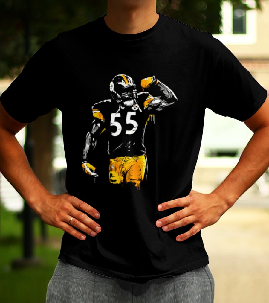 Pittsburgh Steelers Number 55 Football Player Drip T-Shirt