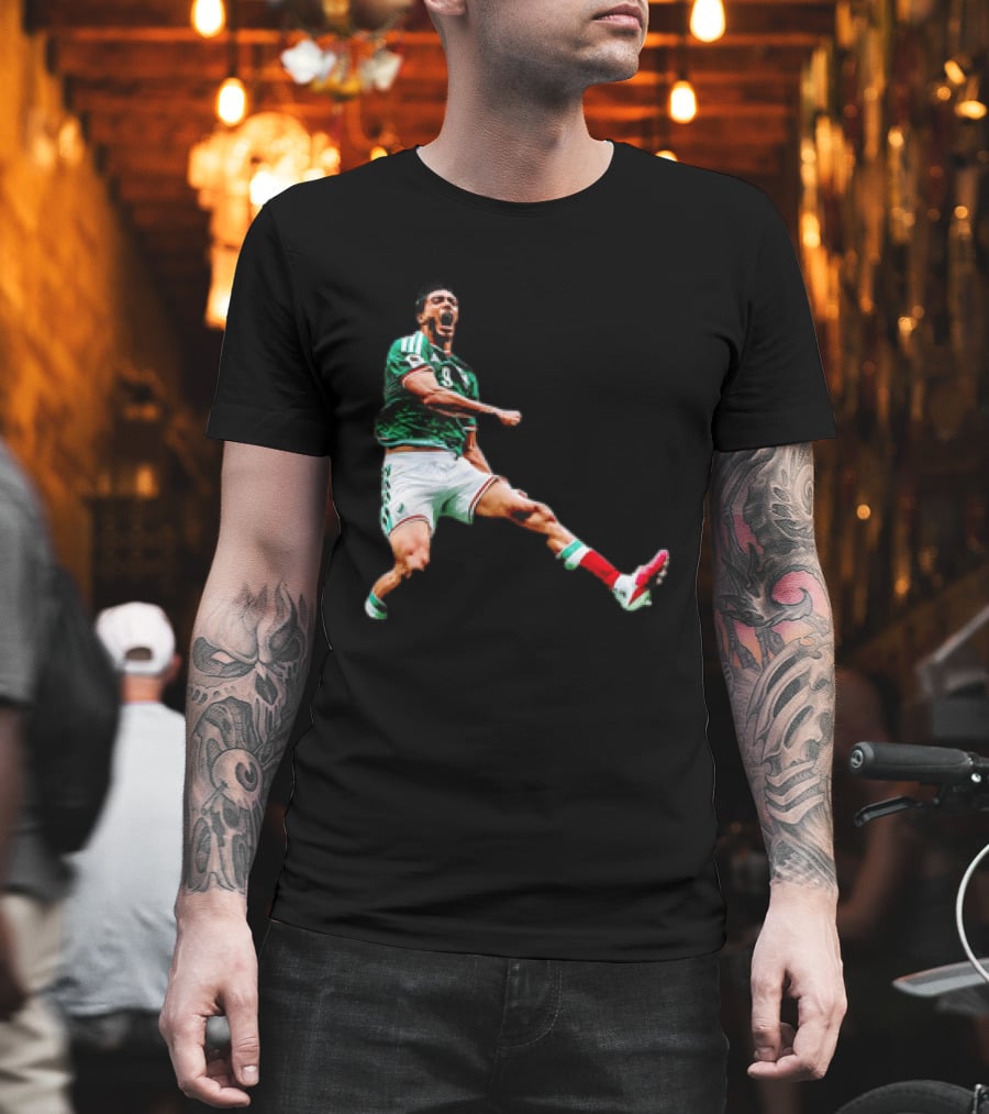 Raúl Jiménez Celebrating Mexico National Soccer Team Victory T-Shirt