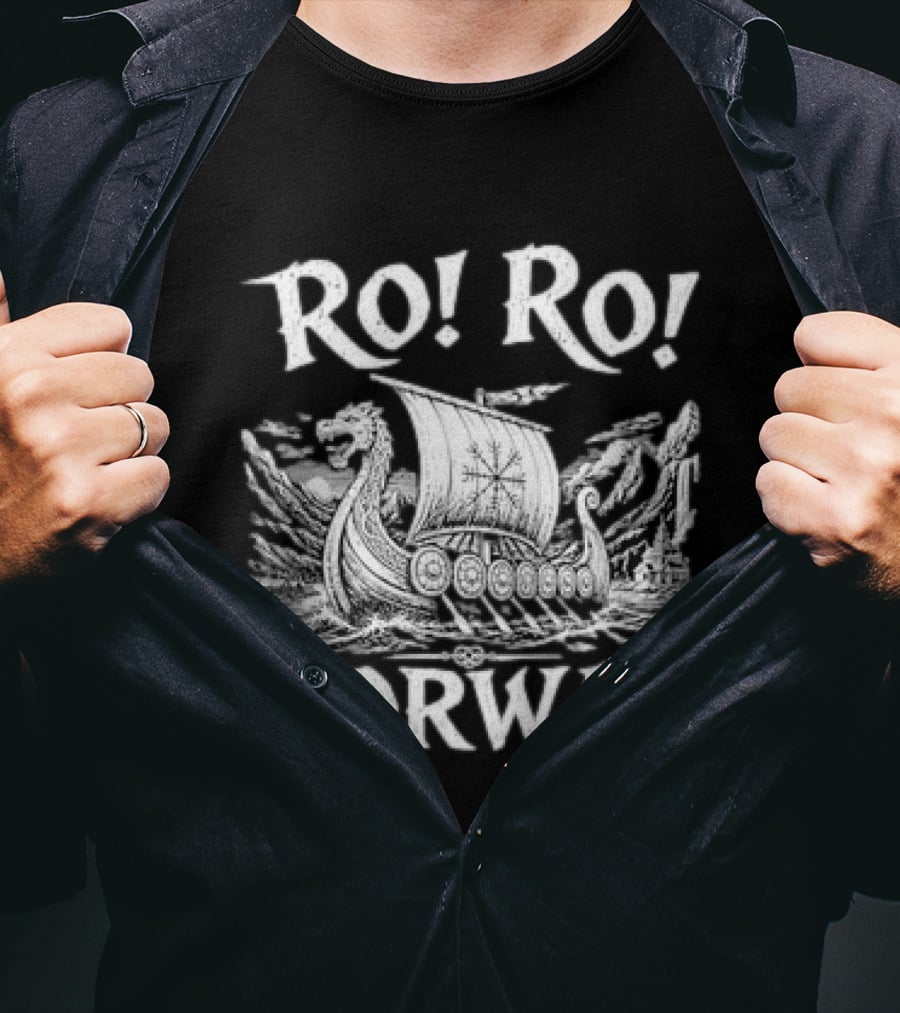 Ro Ro Norway Viking Longship Illustration Nordic Adventure T-Shirt