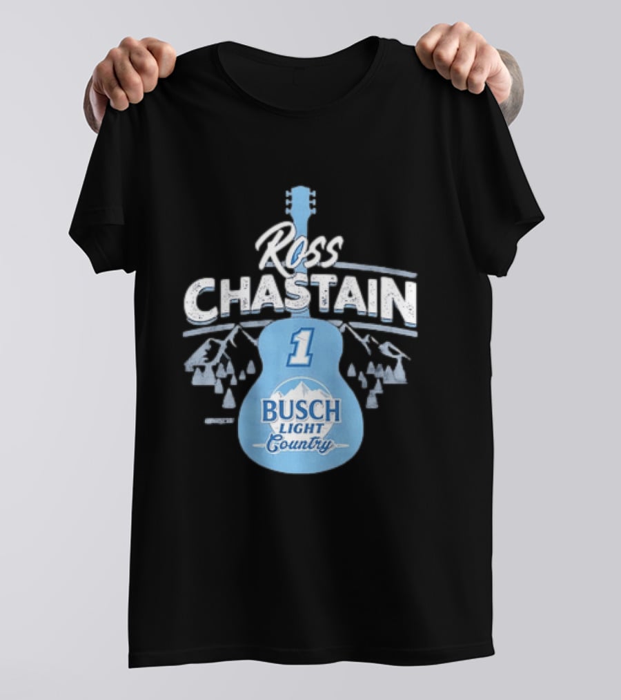 Ross Chastain No 1 Busch Light Country Guitar T-Shirt