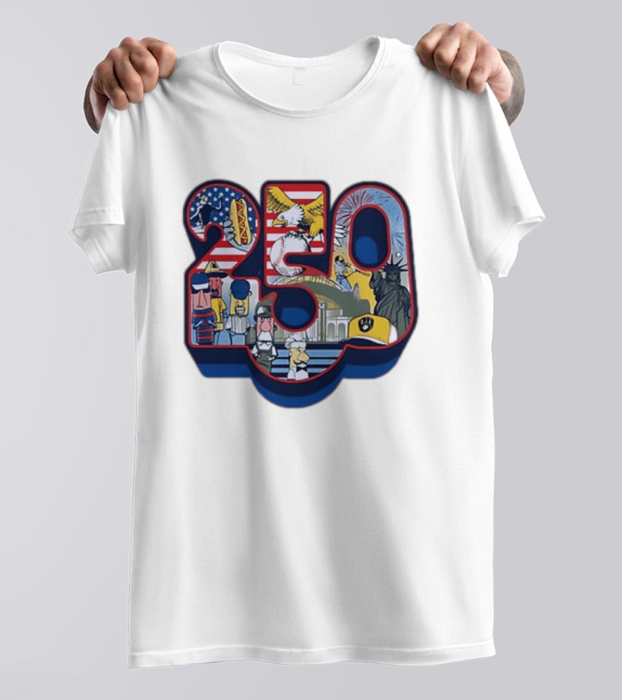 250th Anniversary Of America 2026 Patriotic Eagle Liberty Fireworks Baseball Celebration T-Shirt