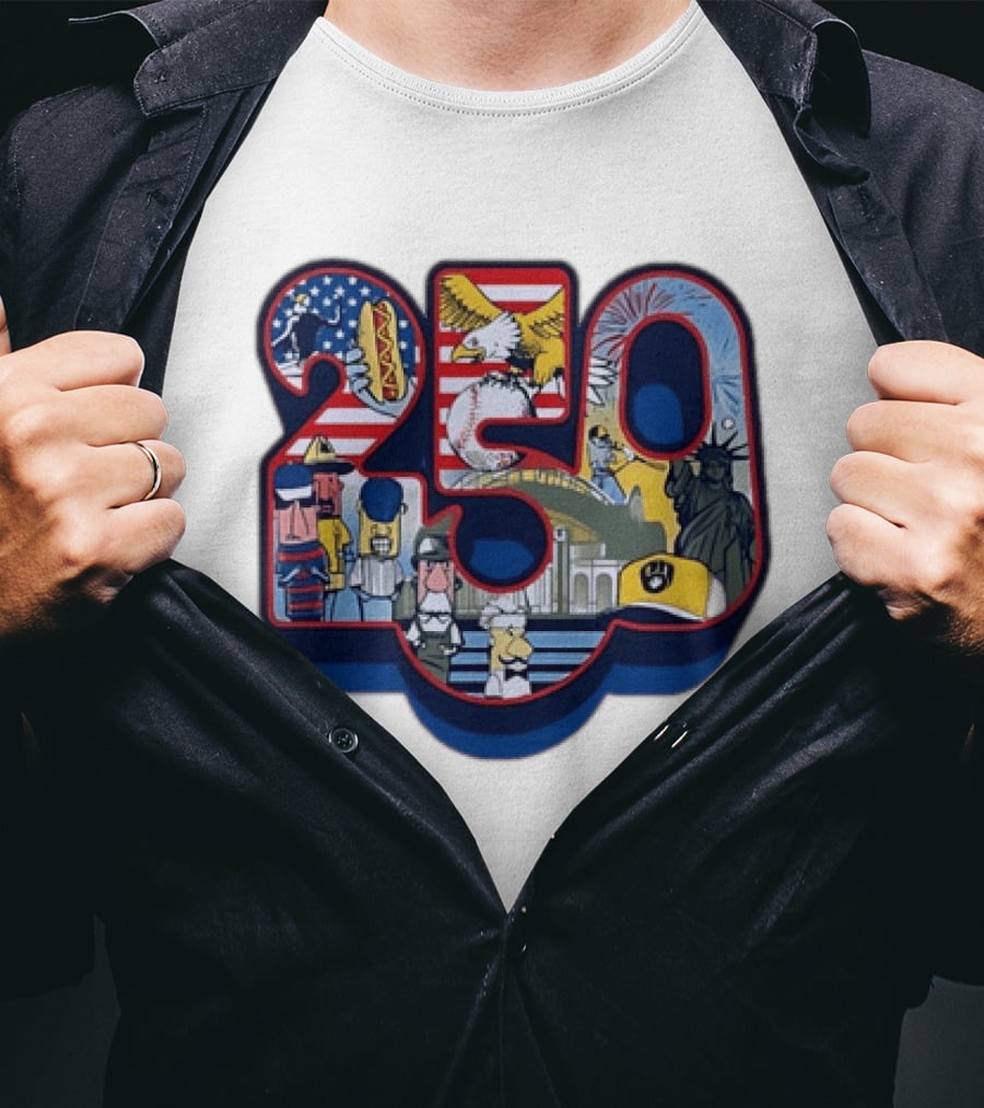250th Anniversary Of America 2026 Patriotic Eagle Liberty Fireworks Baseball Celebration T-Shirt