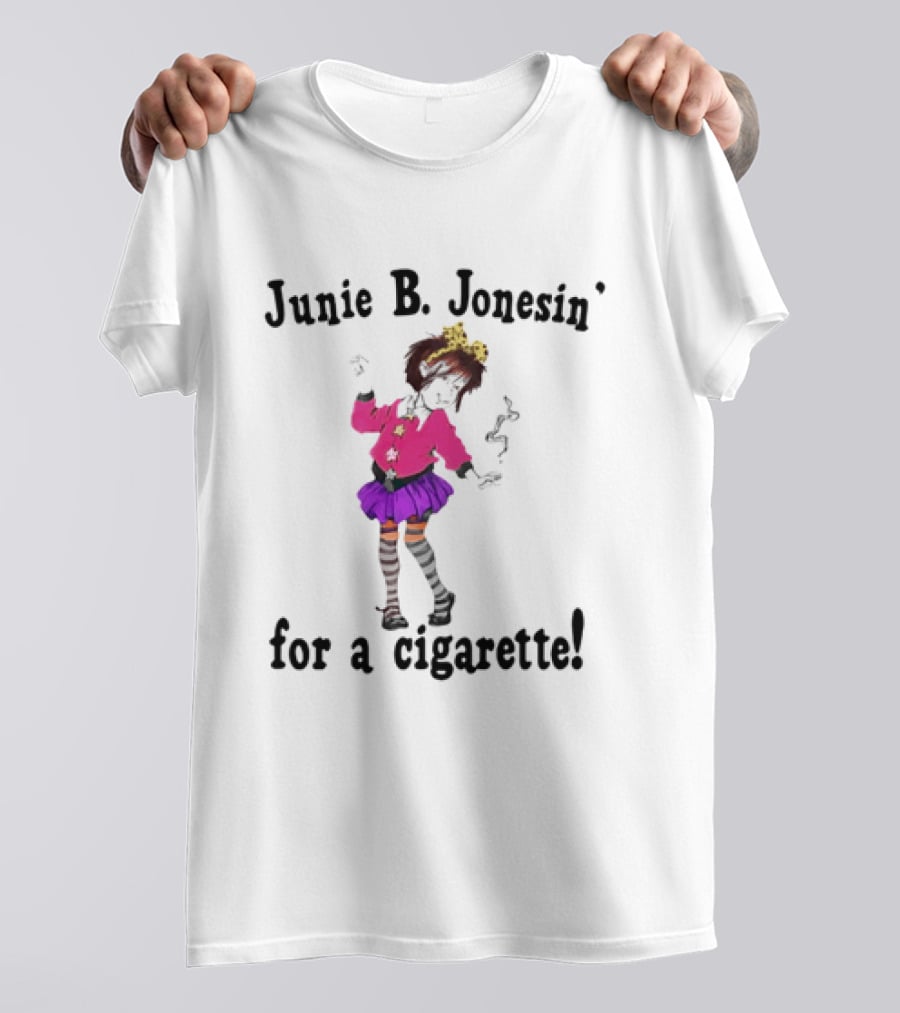 Junie B Jonesin For A Cigarette Vintage Cartoon Style Character With Bow And Tutu T-Shirt