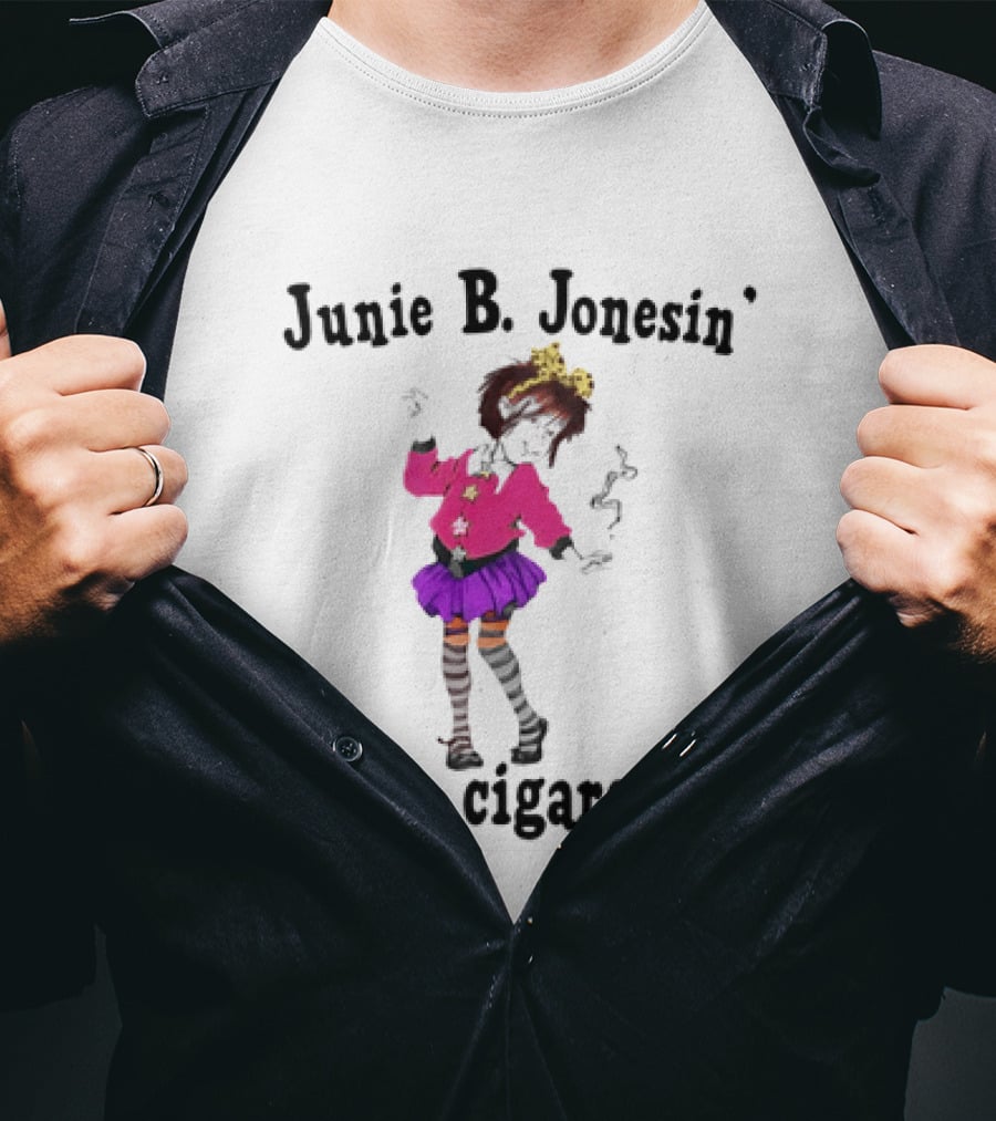 Junie B Jonesin For A Cigarette Vintage Cartoon Style Character With Bow And Tutu T-Shirt