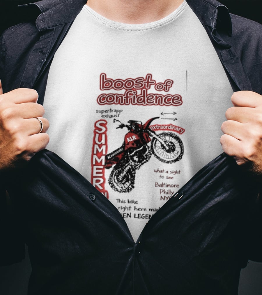 Boost Of Confidence Kawasaki KLR Summer Icon RIP Dino Men Legends T-Shirt