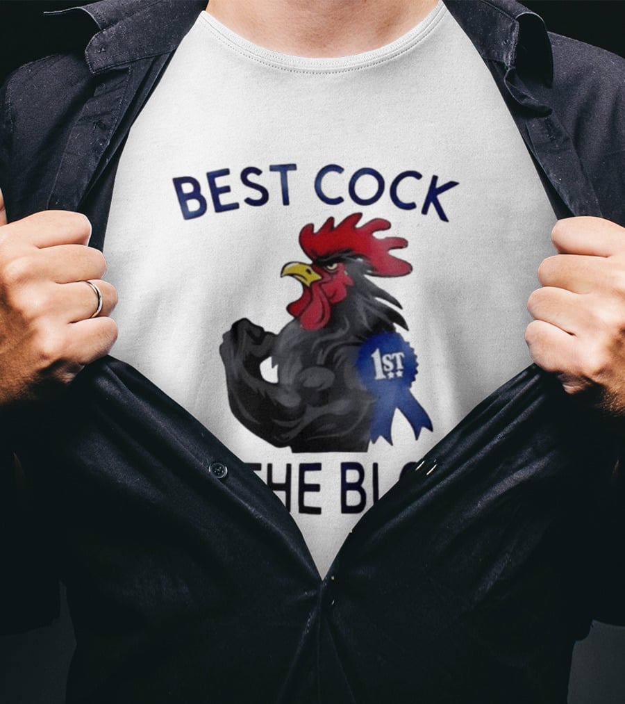 Best Cock On The Block Muscular Rooster 1st Place Ribbon T-Shirt