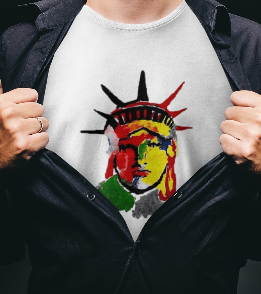 Liberty Pop Statue Of Liberty Paint Splatter T-Shirt