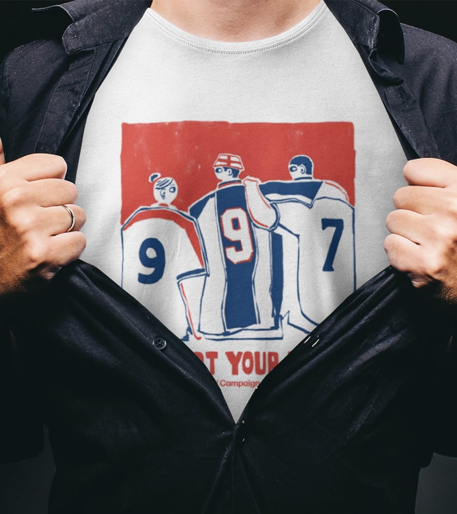 CALM Campaign Against Living Miserably Support Your Mates Football 9 7 T-Shirt