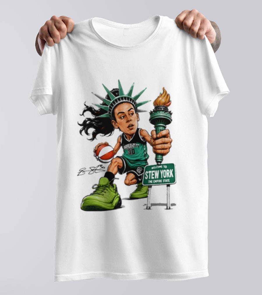 New York Liberty Breanna Stewart Stew York Torch Statue Basketball T-Shirt