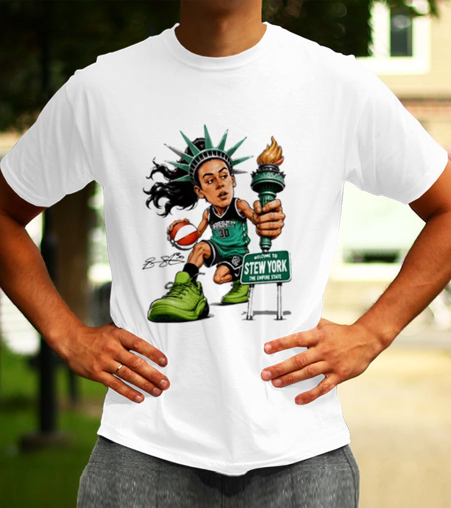 New York Liberty Breanna Stewart Stew York Torch Statue Basketball T-Shirt