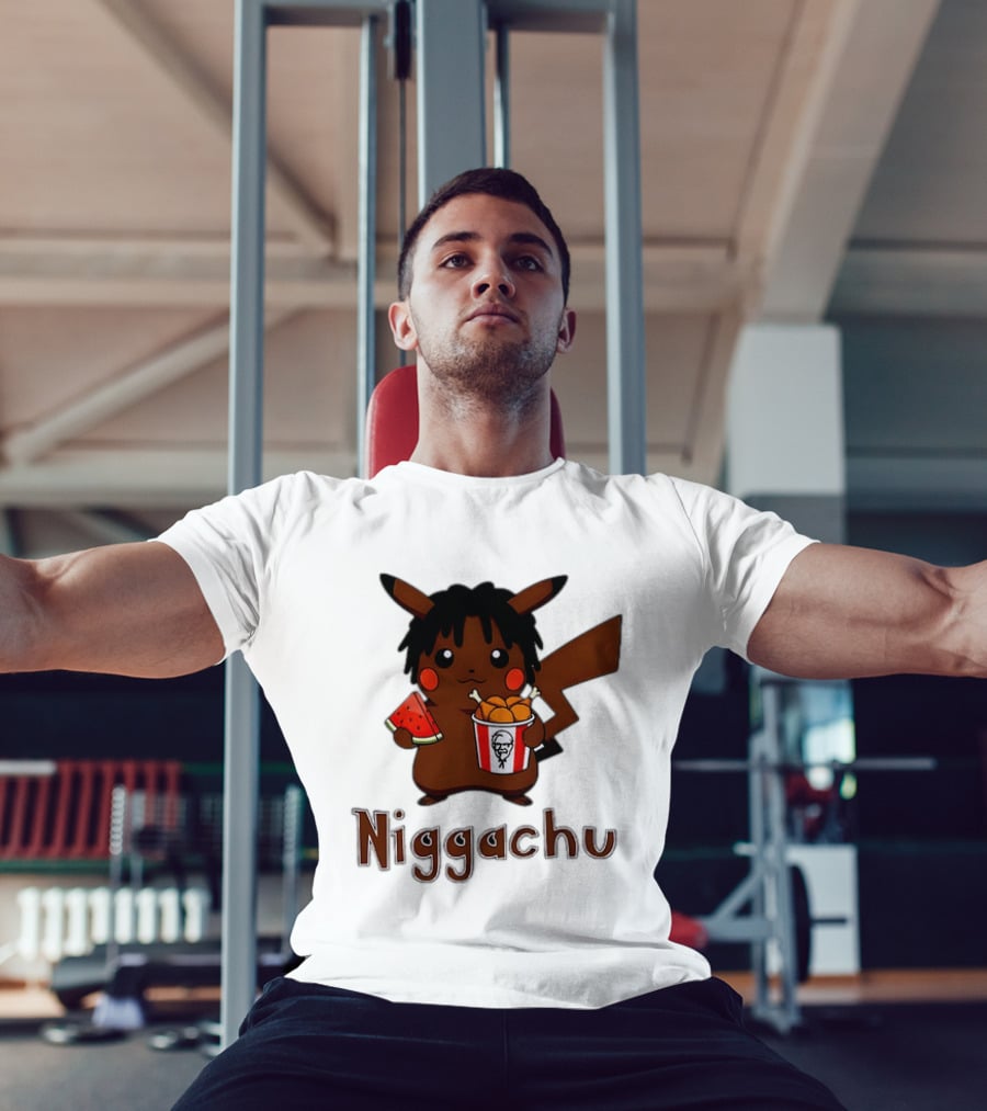 Niggachu Pikachu With Fried Chicken And Watermelon T-Shirt