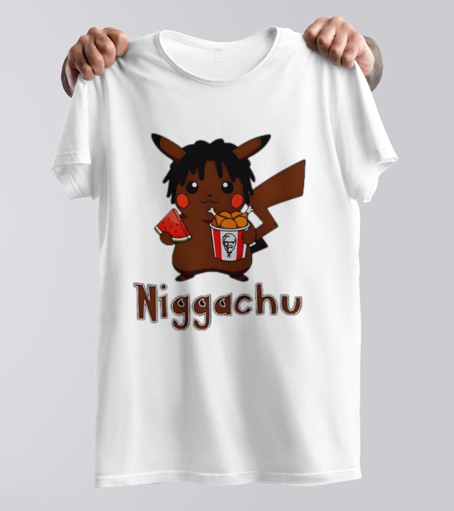 Niggachu Pikachu With Fried Chicken And Watermelon T-Shirt