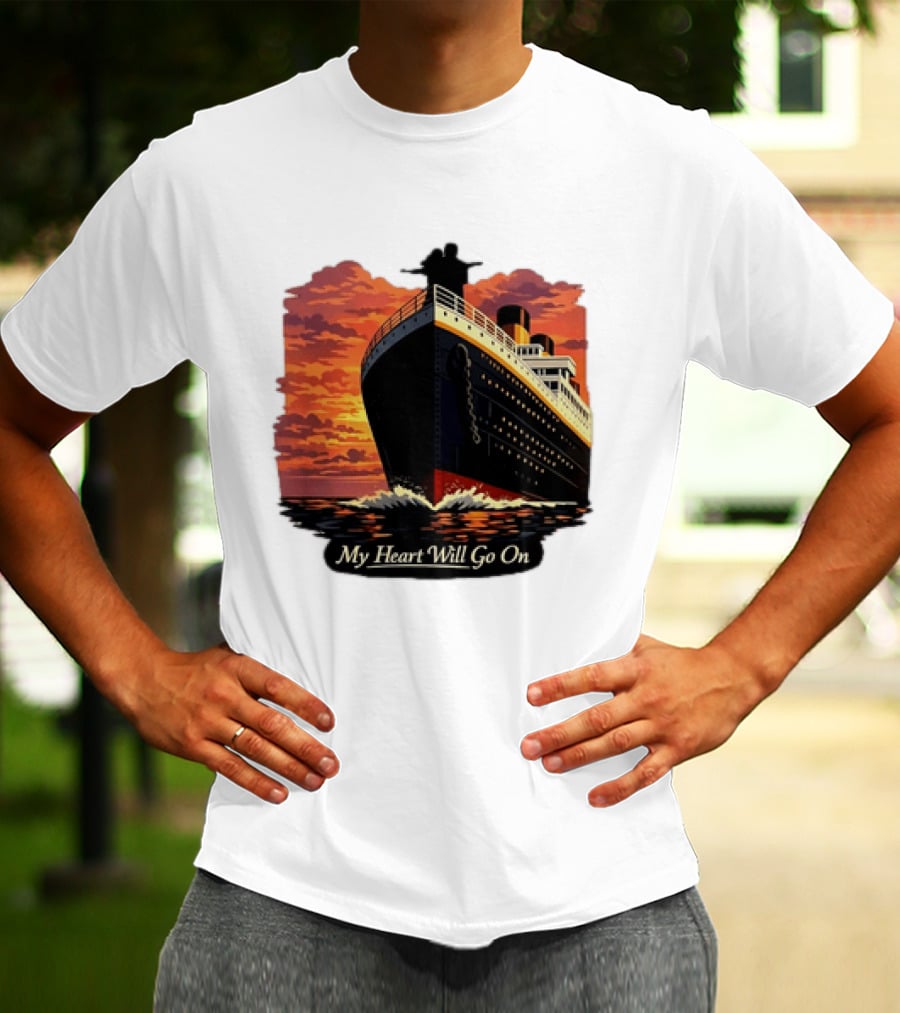 Titanic Sunset Scene My Heart Will Go On Jack And Rose T-Shirt