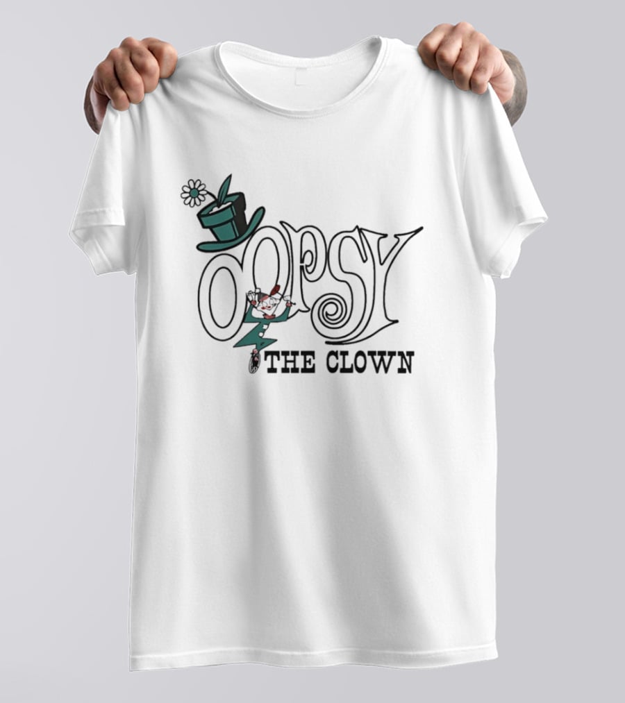 Oopsy The Clown Flower Top Hat T-Shirt