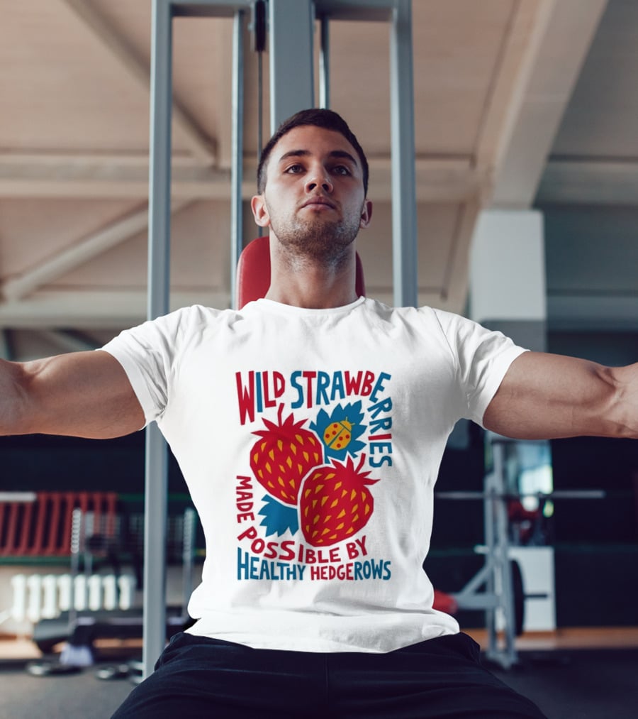 Wild Strawberries Made Possible By Healthy Hedgerows With Ladybug T-Shirt