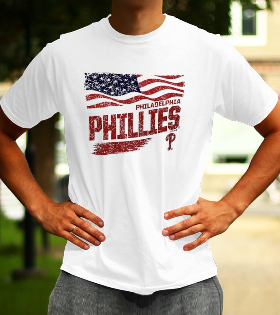 Philadelphia Phillies Waving American Flag 2026 MLB All Star Game T-Shirt