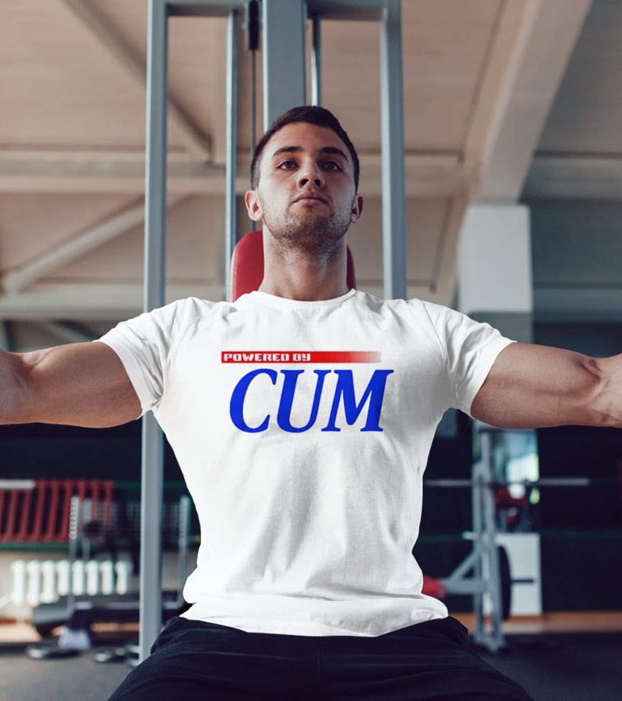 Powered By Cum Blue T-Shirt