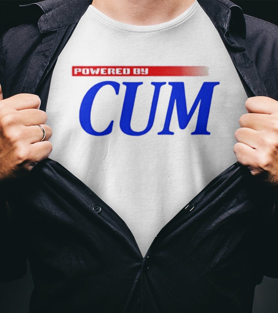 Powered By Cum Blue T-Shirt