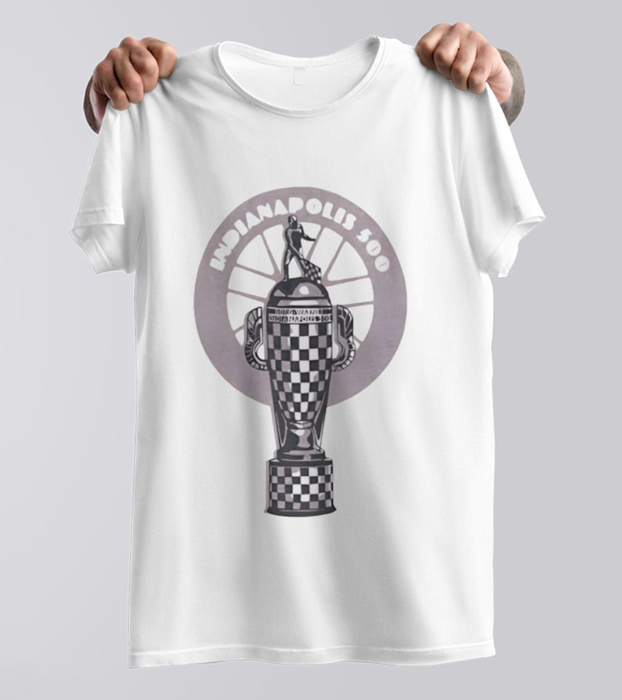 Indianapolis 500 Borg Warner Trophy Checkered Cup T-Shirt
