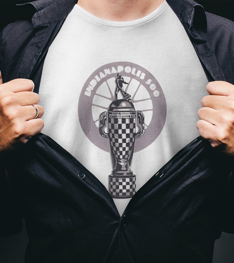 Indianapolis 500 Borg Warner Trophy Checkered Cup T-Shirt