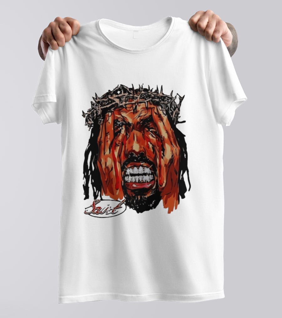 Saint Jesus Crown Of Thorns Diamond Grillz T-Shirt