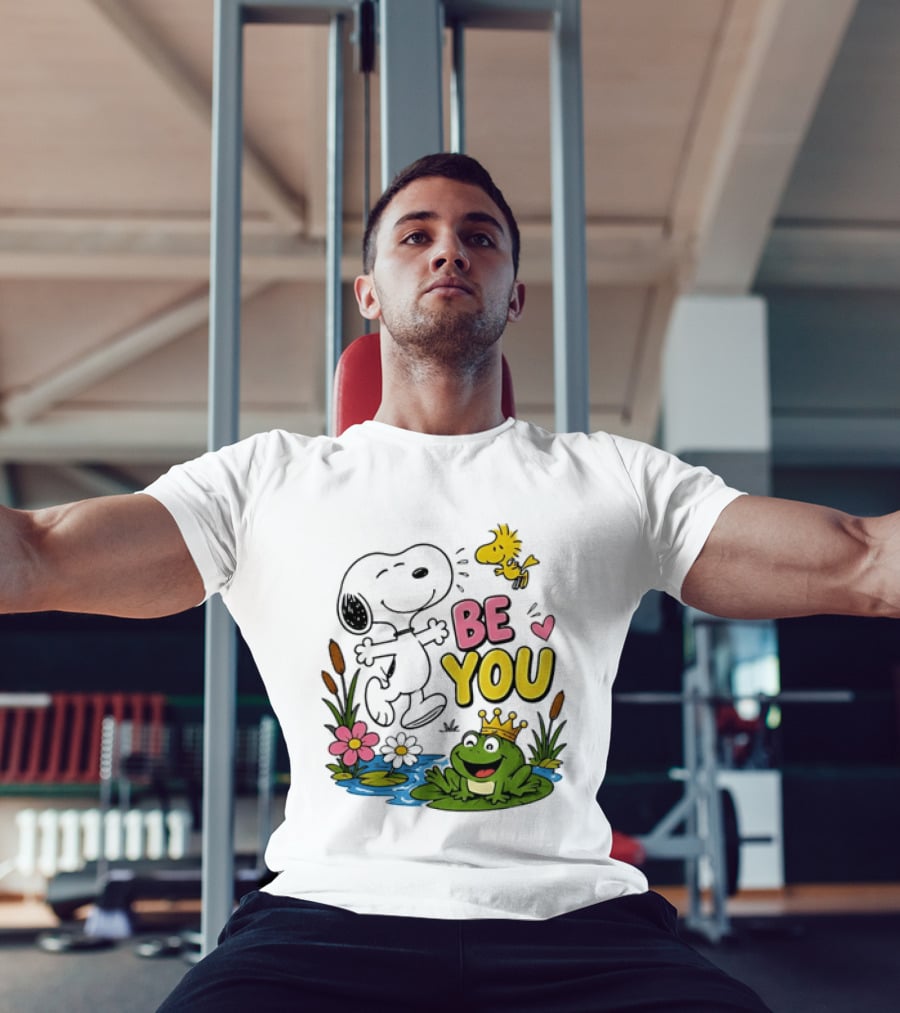 Snoopy And Woodstock Be You Frog Watercolor Flowers T-Shirt