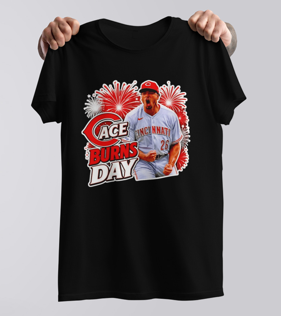 Cincinnati Reds Ace Burns Day Celebration With Fireworks T-Shirt