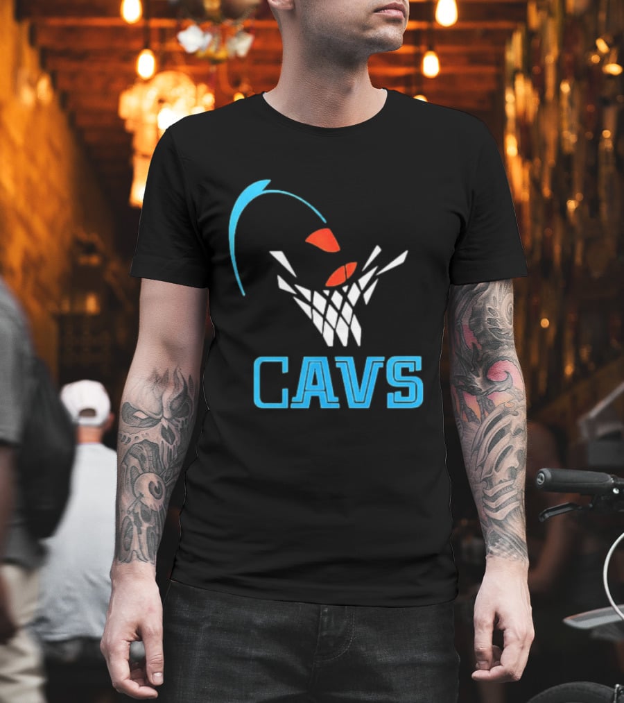 CAVS Cleveland Cavaliers Basketball Net Slam Dunk T-Shirt