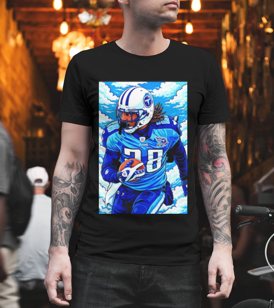 Chris Johnson 28 Tennessee Titans Running Back Football T-Shirt