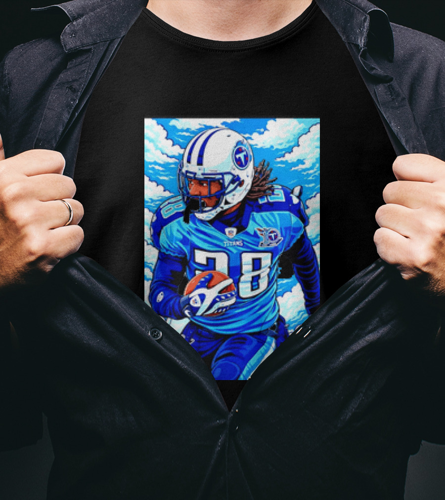 Chris Johnson 28 Tennessee Titans Running Back Football T-Shirt