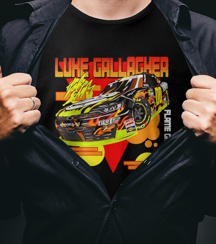 Luke Gallagher Flame Grilled Fury Tier 1 Racing 00 Car T-Shirt