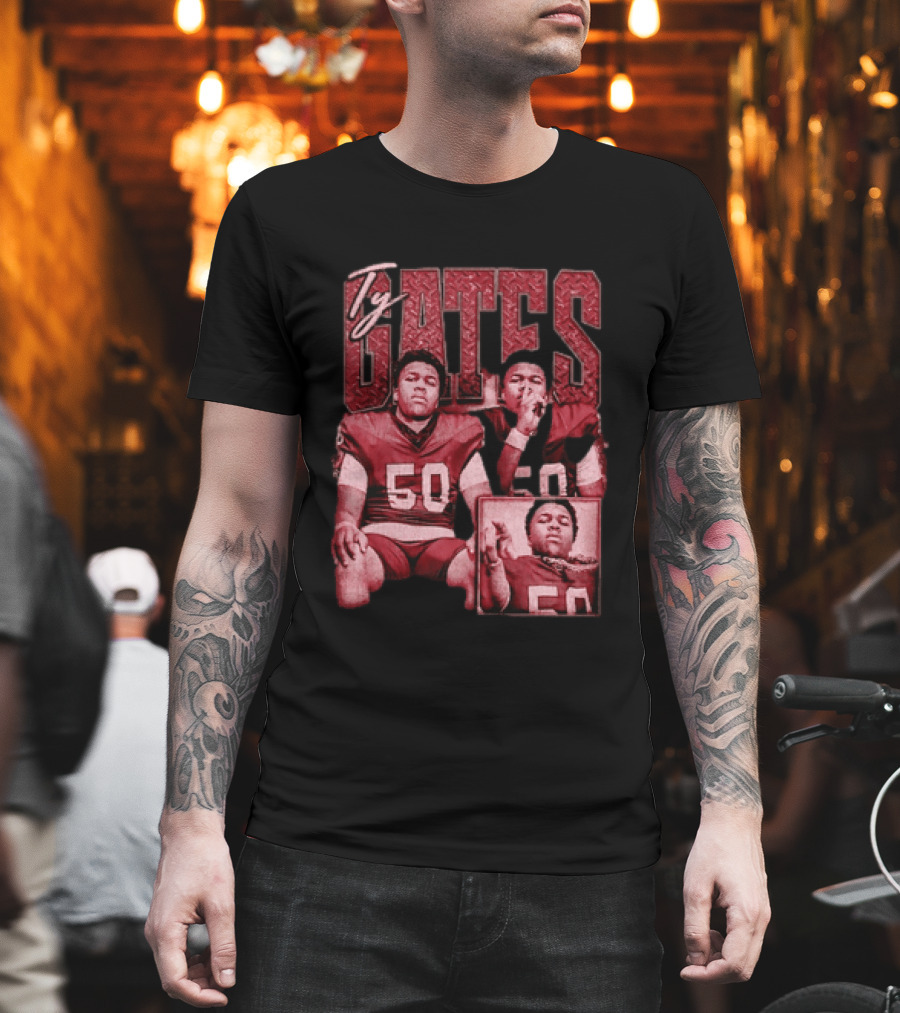 Ty Gates Football Player Sports Athlete Number 50 T-Shirt