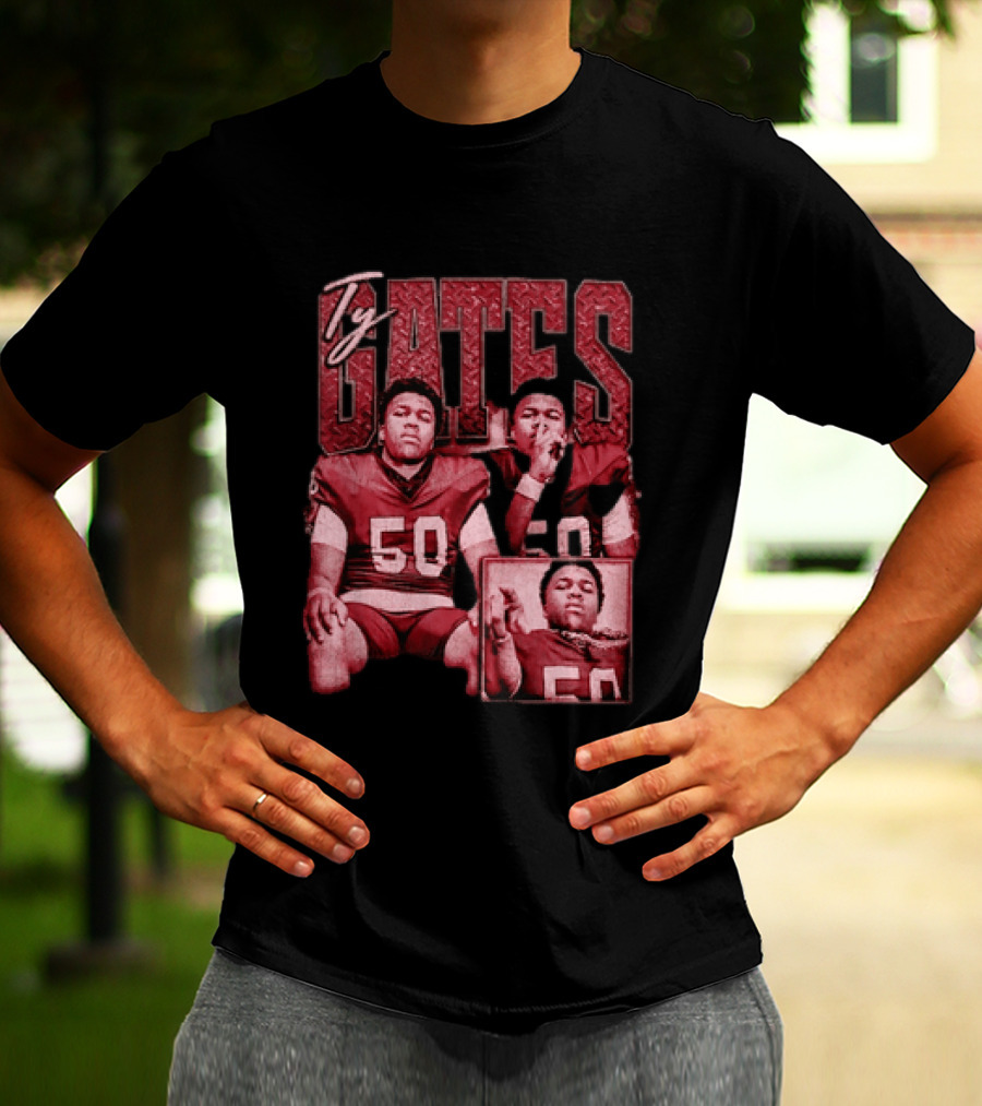 Ty Gates Football Player Sports Athlete Number 50 T-Shirt