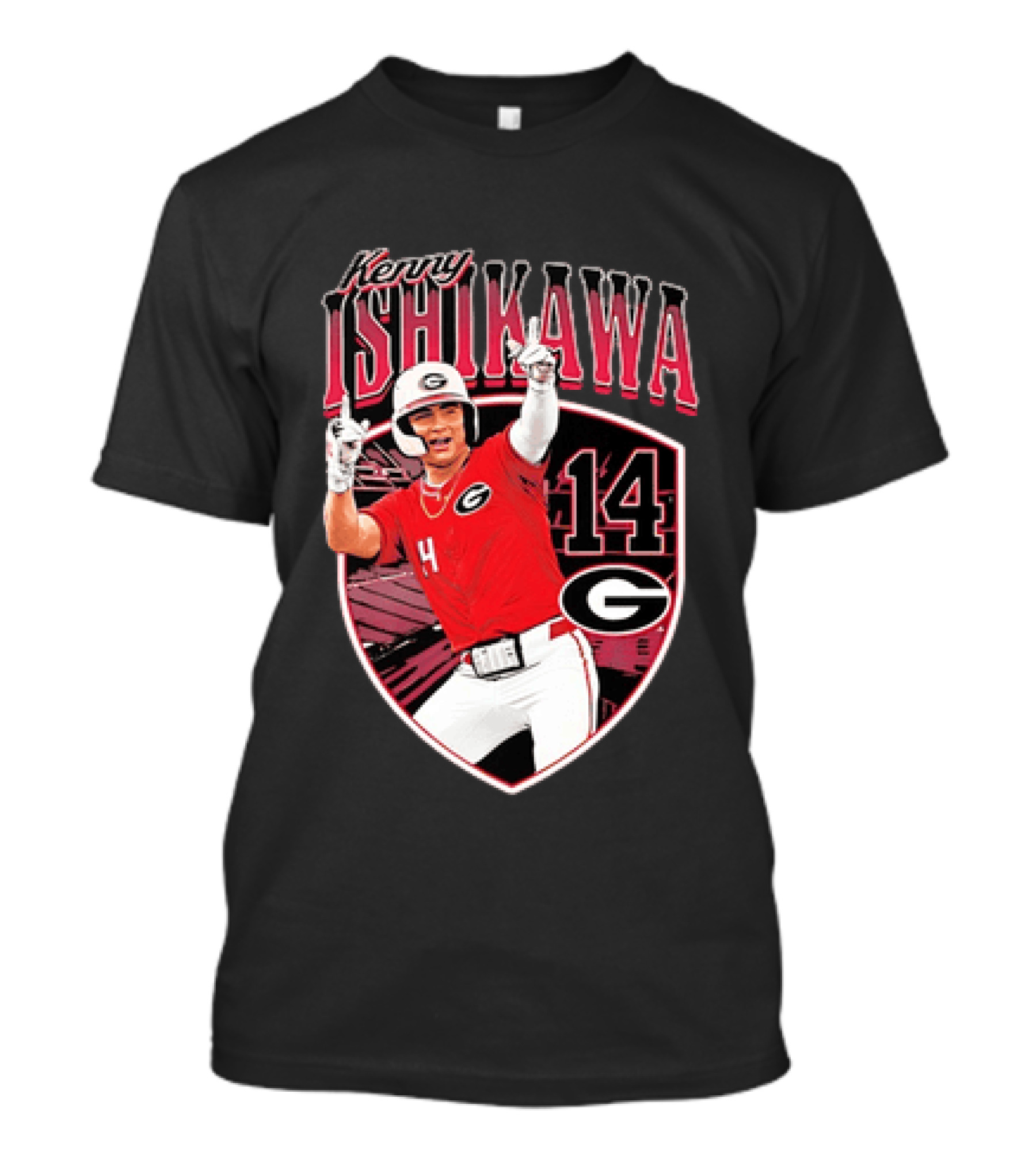 Kenny Ishikawa Georgia Bulldogs 14 Action Pose T-Shirt
