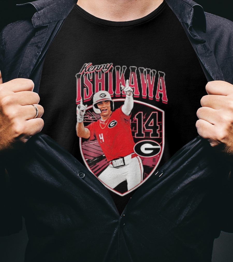Kenny Ishikawa Georgia Bulldogs 14 Action Pose T-Shirt