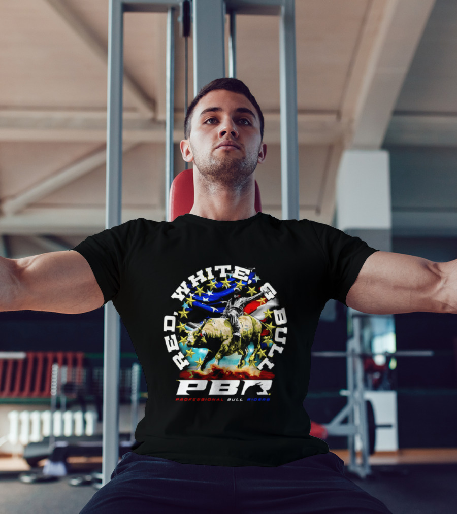PBR Professional Bull Riders Red White And Bull Stars And Stripes T-Shirt