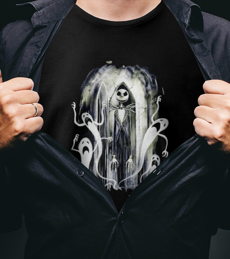 Jack Skellington The Nightmare Before Christmas Ghosts Arched Doorway T-Shirt