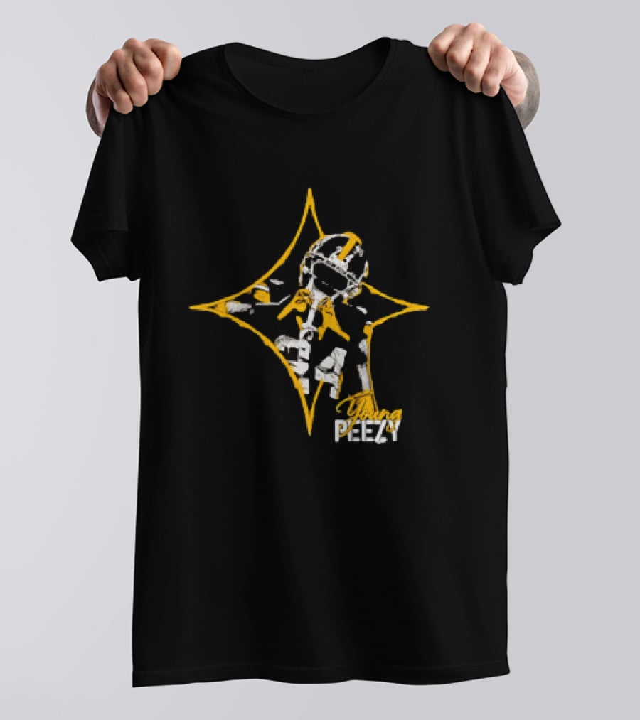 Joey Porter Jr Young Peezy Pittsburgh Steelers Distressed Starburst T-Shirt