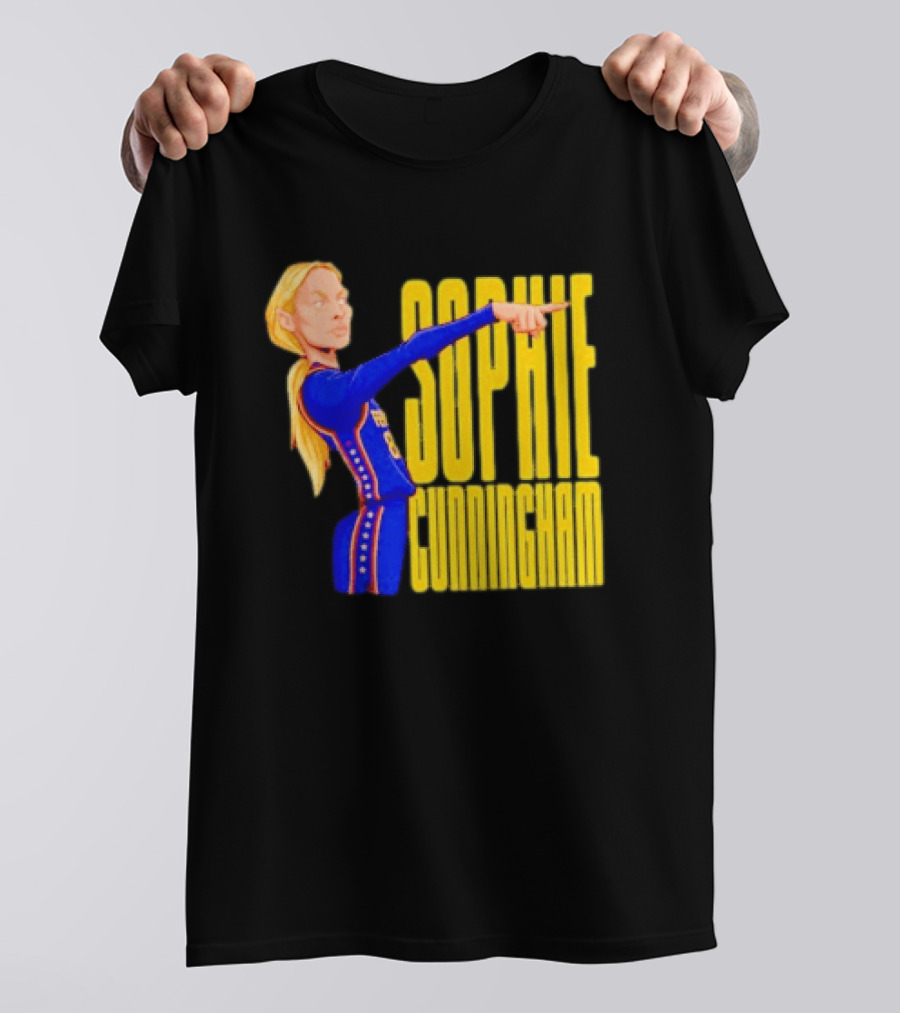 Sophie Cunningham Cartoon Indiana Fever Pointing T-Shirt