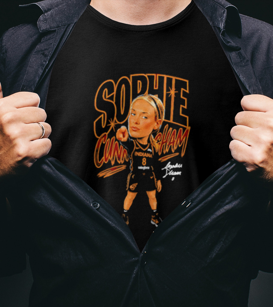 Sophie Cunningham Indiana Fever Point 90s Caricature Basketball Player T-Shirt