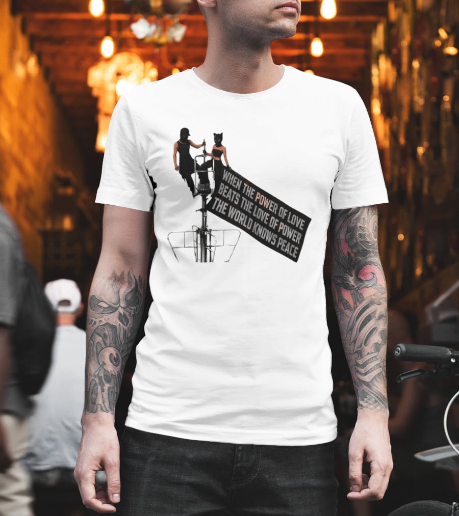Angela Nikolau Ivan Beerkus Empire State Building Power Of Love Overpowering Love Of Power T-Shirt